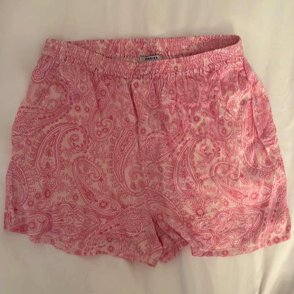 Frankie’s Bikinis Pink Silk Shorts